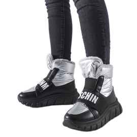 Botas de neve com isolamento prateado na plataforma Bend prata