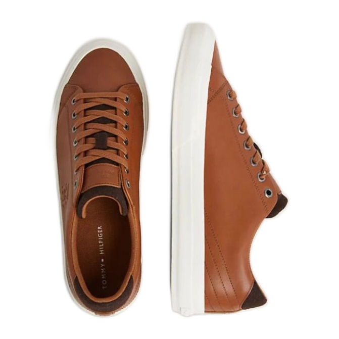 Sapatos Tommy Hilfiger Vulc Street Low Lth Prem M FM0FM04818 Gtu castanho