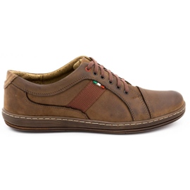 Antex Sapatos casuais de couro masculino 238GT marrom