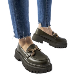 Mocassins verdes decorados com strass Uzzone Mocassins verdes decorados com strass Uzzone