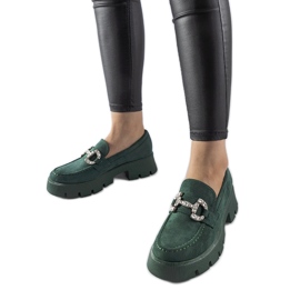 Mocassins verdes com strass Giacomo Mocassins verdes com strass Giacomo