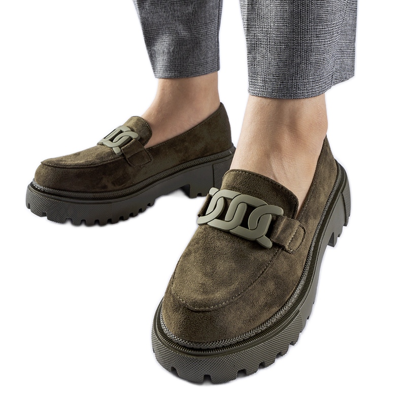 Mocassins verdes com sola grossa da Seborg