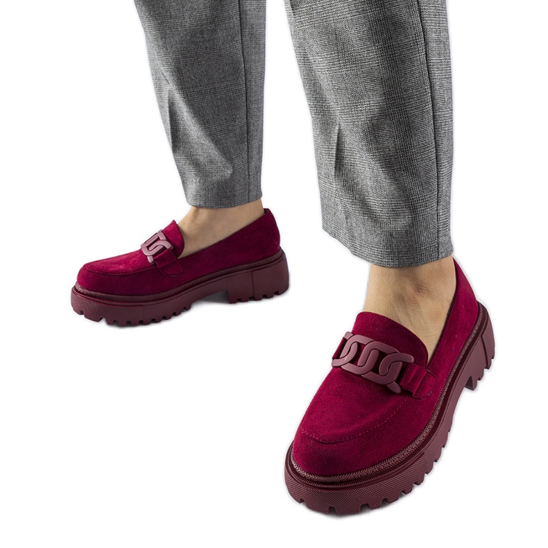 Mocassins cor de vinho com sola grossa da Seborg vermelho Mocassins cor de vinho com sola grossa da Seborg vermelho