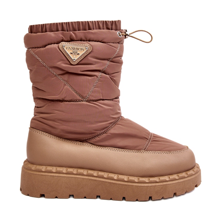 Seastar Botas de neve femininas bege com sola grossa