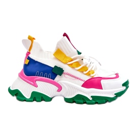 Seastar Tênis feminino slip-on meia, branco e verde