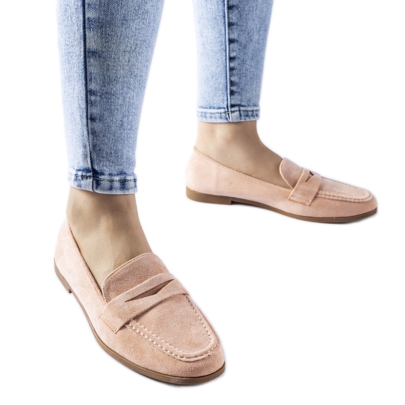 Mocassins de camurça ecológica rosa Medford