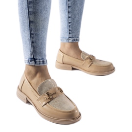 Mocassins bege com fivela Gennaro