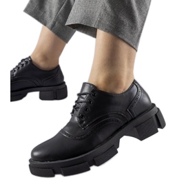 Sapatos pretos com cadarço Piazzetta