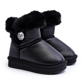 Botas de neve isoladas Bessie pretas com pele preto