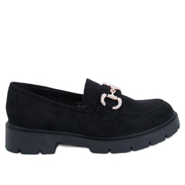 Karins Mocassins de camurça pretos com fivela Karins Mocassins de camurça pretos com fivela