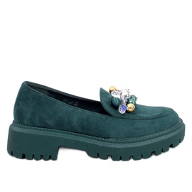 Mocassins plataforma com cristais Dollin Green verde Mocassins plataforma com cristais Dollin Green verde