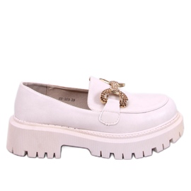 Mocassins de flor integral com plataforma Buess Beige bege