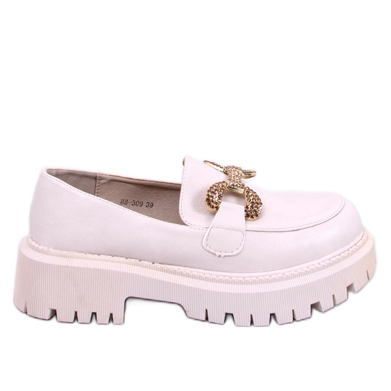 Mocassins de flor integral com plataforma Buess Beige bege