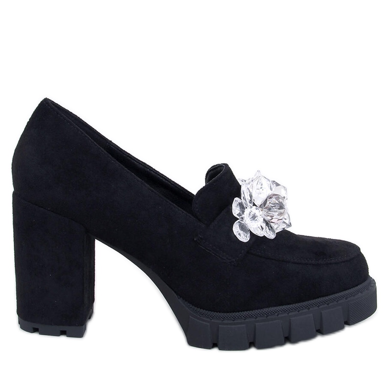 Mocassins Nadine Botins pretos de salto alto