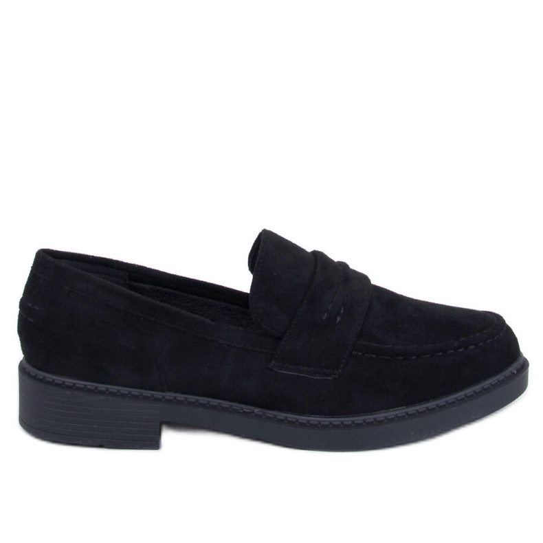 Mocassins femininos de camurça Antye Black preto
