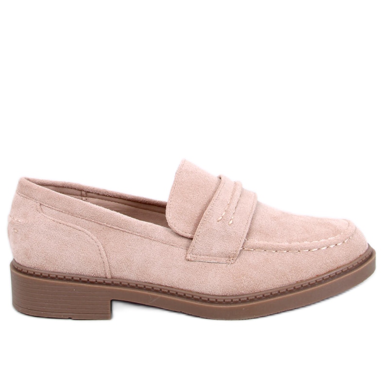 Mocassins femininos de camurça Antye Khaki bege