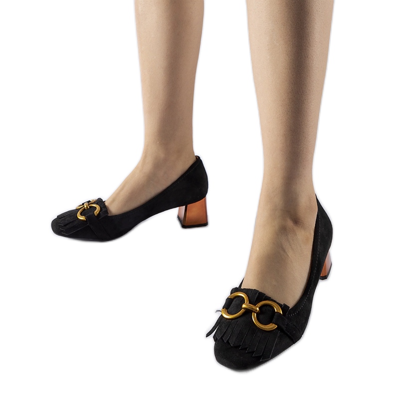 Sapatos Basso pretos de salto alto