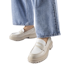 Mocassins Miniato brancos maciços bege Mocassins Miniato brancos maciços bege