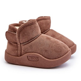 Botas de neve infantis com isolamento de pele marrom Benigna castanho