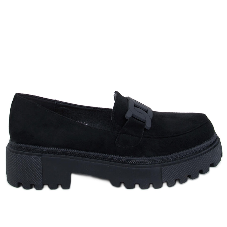 Mocassins plataforma com fivela Leena Preto