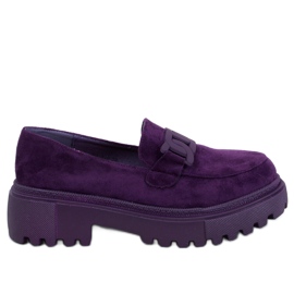 Mocassins plataforma com fivela Leena Roxo