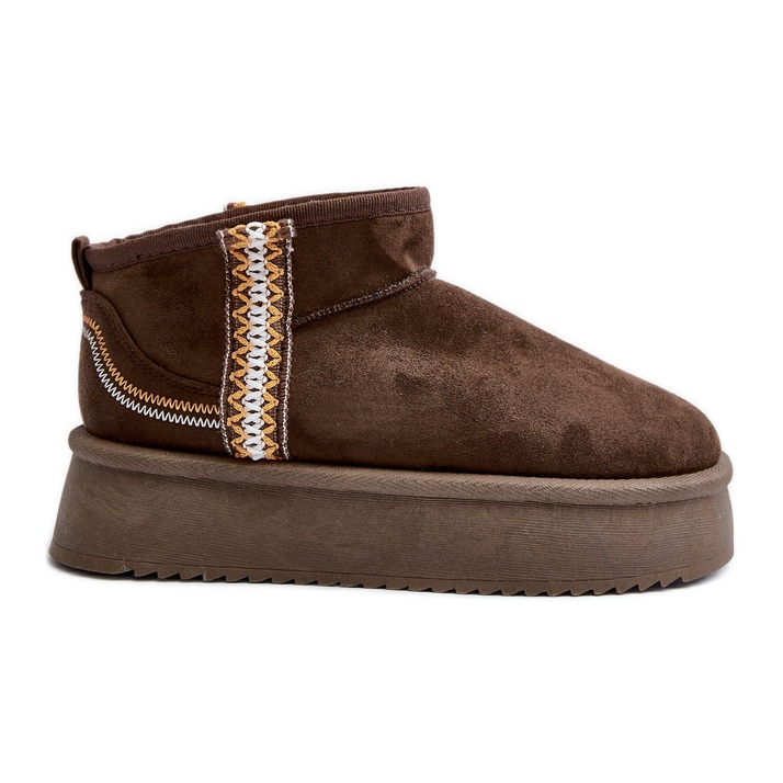 Botas de neve com plataforma com padrão Udra verde escuro