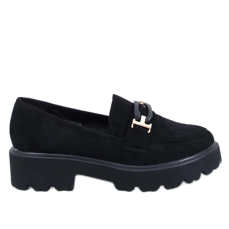 Mocassins femininos de camurça Ralfes Black preto