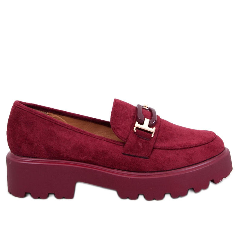 Mocassins de camurça femininos Ralfes Maroon vermelho