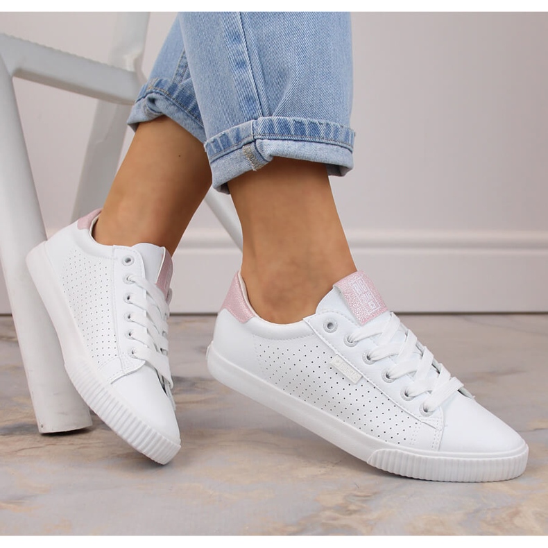 Tênis cano baixo em couro ecológico, branco Big Star HH274073