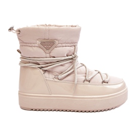 Seastar Botas femininas de neve com plataforma e cadarço, bege