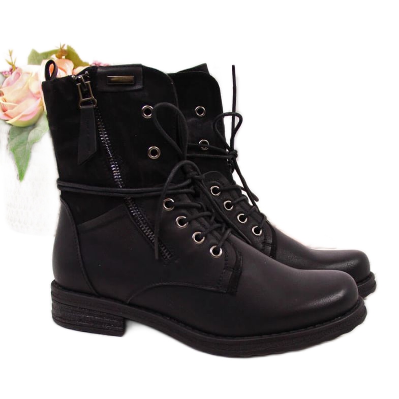 Bolsa Jezzi W JEZ254A com cadarço e zíper, preta preto Bolsa Jezzi W JEZ254A com cadarço e zíper, preta preto