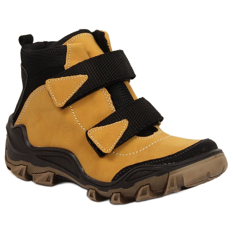 Kornecki Jr KOR6394E Botas isoladas em camelo com velcro amarelo