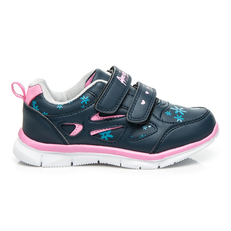 American Club Botinhas para meninas com velcro azul