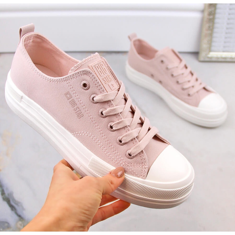 Tênis feminino plataforma nude Big Star LL274970 rosa