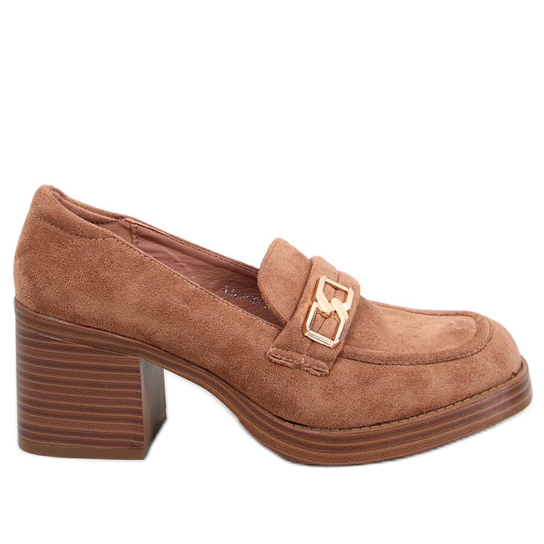 Mocassins de salto alto Corinai Brown bege