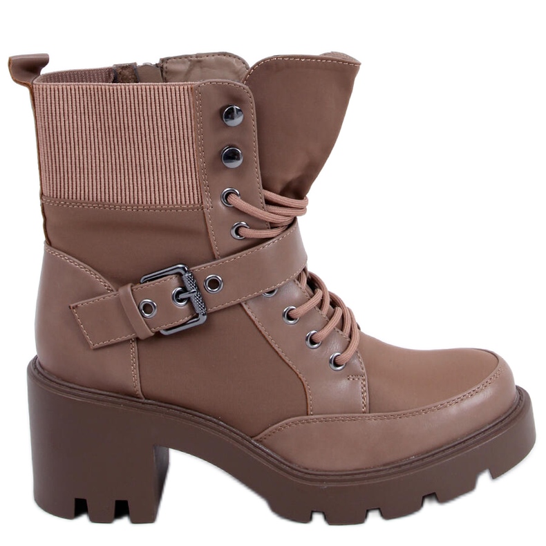 Botas de salto alto com cadarço Brooks Khaki castanho