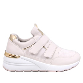 Moulton Tênis de cunha bege com velcro