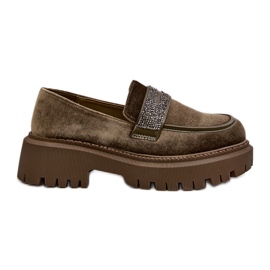 Mocassins femininos de veludo com decoração, Wendreda verde escuro