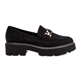 Mocassins femininos com decoração preto Omavia