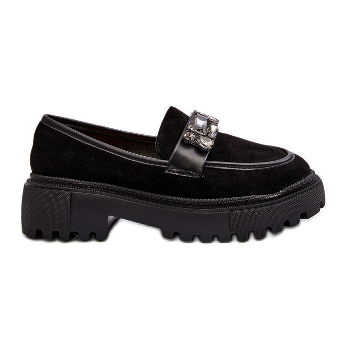 Mocassins femininos com alça decorativa preto Nancille preto