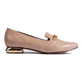 Senhores de bico fino feminino bege de Daszyński