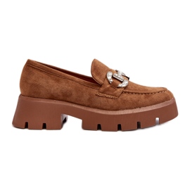 Mocassins femininos com decoração Camel Ellise marrom