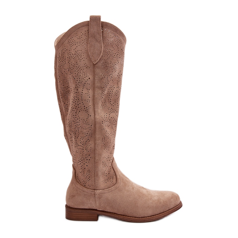 S.barski HY66-132 Botas femininas abertas, bege