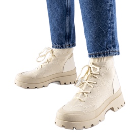 Tênis cano alto bege Éric