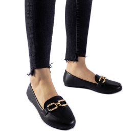 Mocassins pretos com fivela Sovera