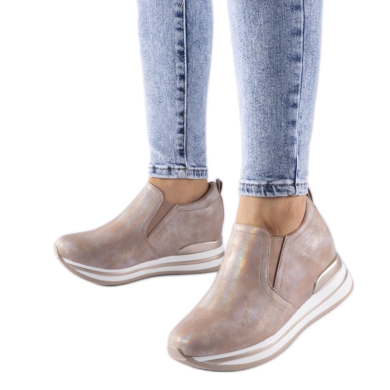 Tênis de cunha Alquippa rosa claro