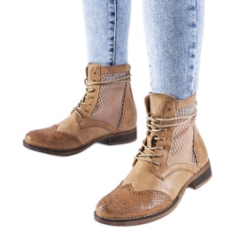 Botas rasteiras marrons vazadas da Reeves marrom