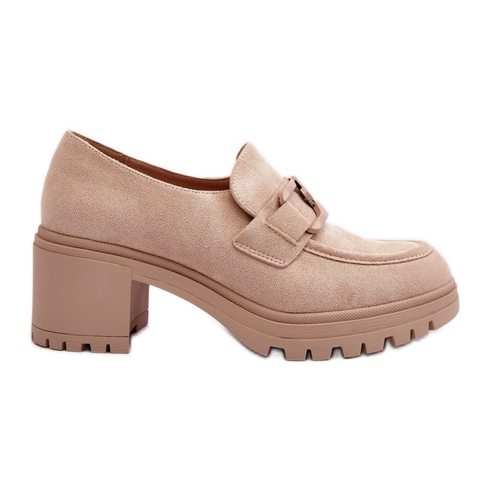 Vinceza Sapatos bege de camurça Finley com salto alto enorme