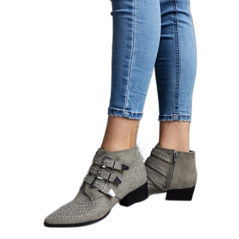 Botins decorativos verdes de salto baixo Forever