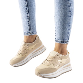 Tênis plataforma Inès bege